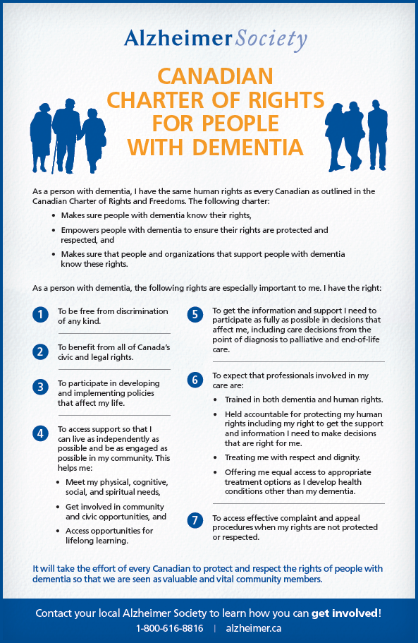 Canadian Charter of Rights for People with Dementia - cover