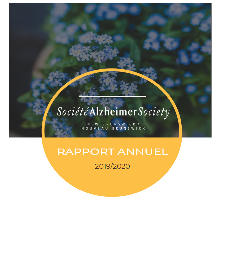 Page de couverture du rapport annuel 2019-2020 de la Société Alzheimer du Nouveau-Brunswick