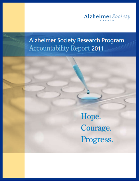 Alzheimer Society Research Program Accountability Report 2010-2011 - cover