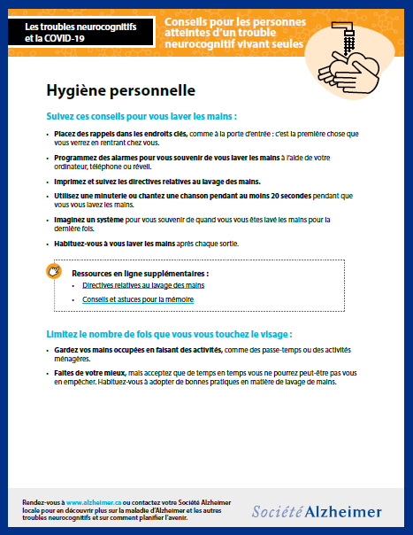 Les troubles neurocognitifs et la COVID-19 - Conseils pour les personnes atteintes d’un trouble neurocognitif vivant seules - couverture